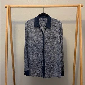 Gap Women’s Button Down Blouse Navy/White Size M